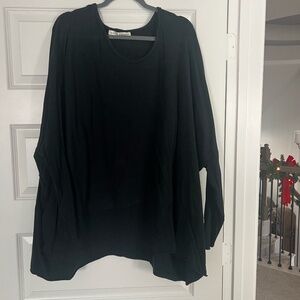 Hindahl & Skudelny Black Long Sleeve Oversized Top Blouse